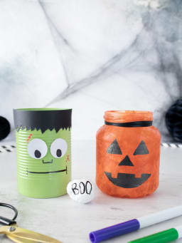 Making Halloween decorations with children