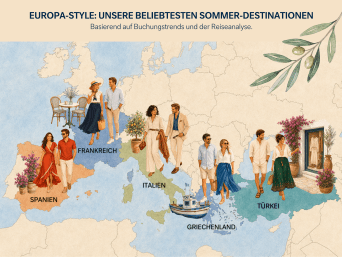 Europakarte mit den beliebten Urlaubsländern der Deutschen Europakarte mit den beliebten Urlaubsländern der Deutschen