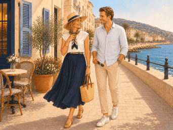 Sommer-Inspiration für den Frankreich-Urlaub: Zeitlos elegant an der Côte d’Azur mit Marineblau und edlen hellen Tönen. Sommer-Inspiration für den Frankreich-Urlaub: Zeitlos elegant an der Côte d’Azur mit Marineblau und edlen hellen Tönen.
