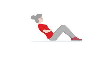 Die Übung „Schwebend Sitzen“ stärkt Ihre Bauchmuskeln.