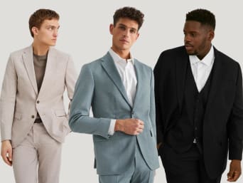 How to find the perfect suit: men wearing different types of suits.
