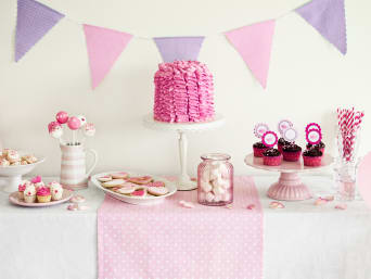 A candy bar baby shower party.