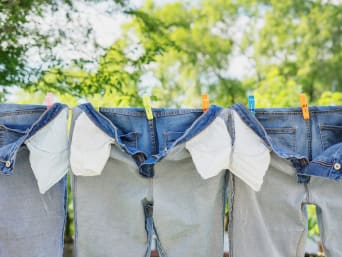 Drying jeans: it’s best to leave jeans to dry in the fresh air.