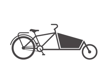 Lastenrad: Grafische Darstellung eines Cargobikes.
