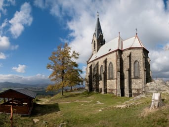 Cyklovýlet v Jeseníkách – výhled z Boží hory nad Žulovou.