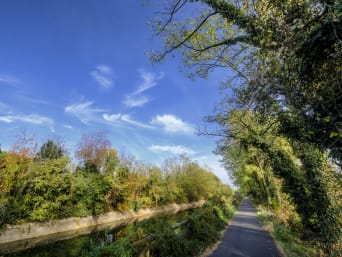 Ciclabili Lombardia: un tratto di pista ciclabile in Lombardia a Busto Garolfo.