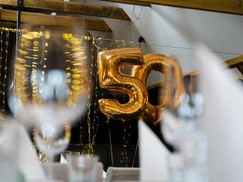 Festone Di Iuta Per 50° Compleanno "Happy Fifty" - Decorazioni Vintage Per Feste E Anniversari