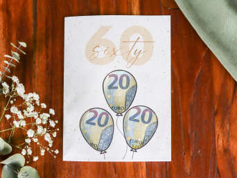 Geschenke zum 60 Geburtstag – Karte als Geldgeschenk zum 60. Geburtstag. Geschenke zum 60 Geburtstag – Karte als Geldgeschenk zum 60. Geburtstag.