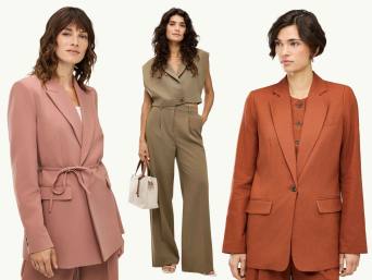 Alternative zum Hochzeitskleid: Frauen im farbigen Jumpsuit und Zweiteilern. Alternative zum Hochzeitskleid: Frauen im farbigen Jumpsuit und Zweiteilern.