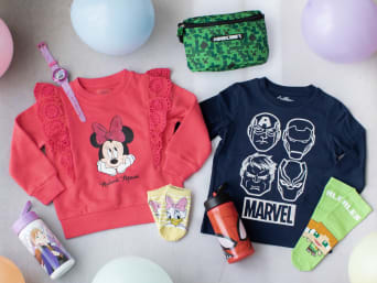 Cadeaux pour la Journée de l’enfance : pull, accessoires, gourdes à offrir à des enfants de 7 ans.