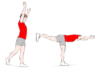 Standing balance exercise for a full body workout.
