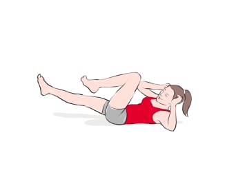 Strength workout for runners: bicycle crunches will strengthen your core muscles. Strength workout for runners: bicycle crunches will strengthen your core muscles.