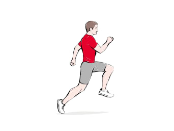 Lauf-ABC Übungen: Körperhaltung beim Sprunglauf.