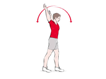 Warm-up exercises: an illustration of how to do arm circles.