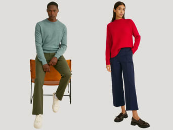 Minimalist women’s clothing and minimalist men’s fashion: clothes for colour blocking.