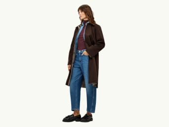 Outfits für große Frauen – Outfit-Ideen für lange Mäntel und Oversize-Blazer.