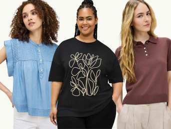 Mode für kleine Frauen: Shirts und Pullover mit V-Ausschnitt lassen sich vielseitig kombinieren. Mode für kleine Frauen: Shirts und Pullover mit V-Ausschnitt lassen sich vielseitig kombinieren.