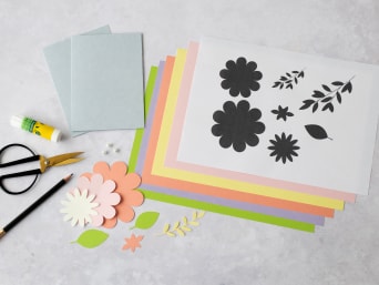 Materials for the pop-up card.