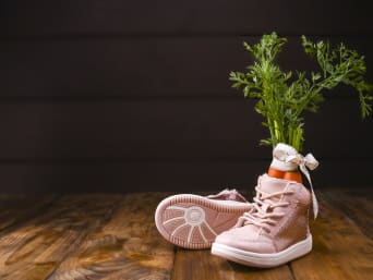 Schoencadeautje voor kinderen – schoen gevuld met wortels.