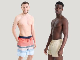 Welche Badehose passt zu mir – Männer in verschiedenen Badehosen-Modellen. Welche Badehose passt zu mir – Männer in verschiedenen Badehosen-Modellen.