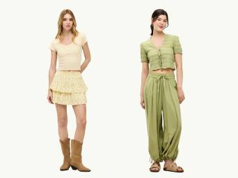 Vestiti colori pastello: outfit tono su tono armonici.