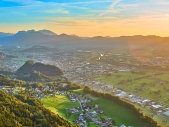 Aktivitäten Vorarlberg: Blick auf die Vierländerregion Österreich, Schweiz, Liechtenstein und Deutschland.
