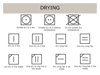 Drying symbols and their different meanings.