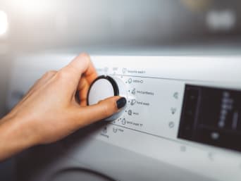 Washing machine settings and laundry detergents.