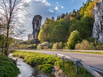 Szlak Orlich Gniazd – Widok na Maczugę Herkulesa w Ojcowskim Parku Narodowym.