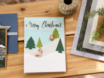 Carte de Noël faite maison : une carte de vœux à envoyer avec des dictons de Noël.