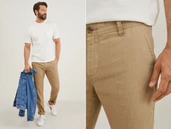 salvarini Uomo Designer Chino Tessuto Pantaloni Chino Pants Regular Fit NUOVO as016 A 