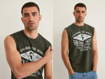 Camiseta manga corta muscle fit bandas - REBAJAS hasta -50% - Hombre