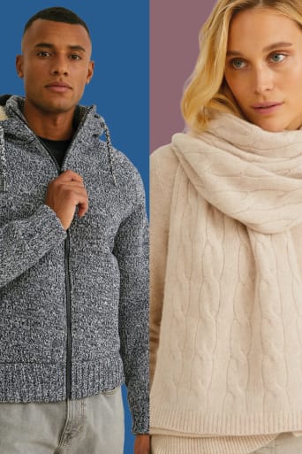 Warme Kleidung für zuhause – Verschiedene warme Styles für Damen, Herren und Kinder.