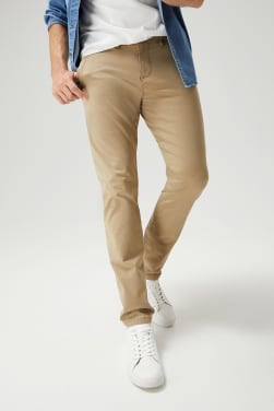 pantalon chino homme coupe regular beige pantalons de costume