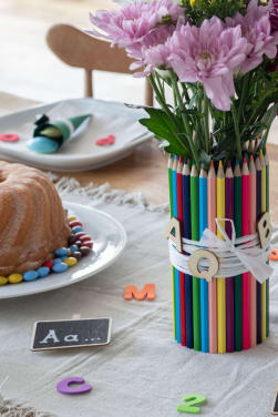 DIY-Tischdeko zur Schuleinführung.