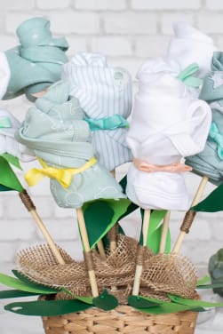 Baby bodysuit bouquet