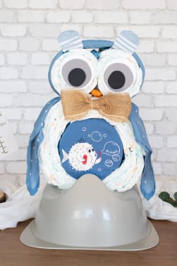 Owl diaper cake