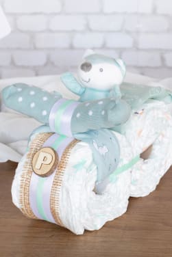 Motorbike nappy cake