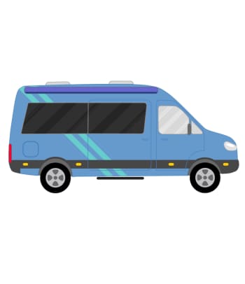 Camping für Anfänger: Vereinfachte Darstellung eines Kastenwagens.