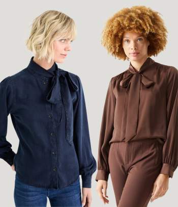 Retro 70. léta – Outfity s kravatovou halenkou.
