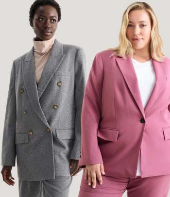 80er Fashion – Oversized-Blazer und Hosenanzüge.