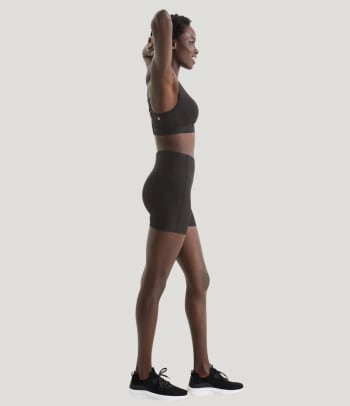 Shapewear buttocks: a woman wearing sculpting cycling shorts.