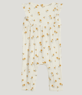 Kleidung Taufe – Weißer Baby-Jumpsuit für Mädchen.