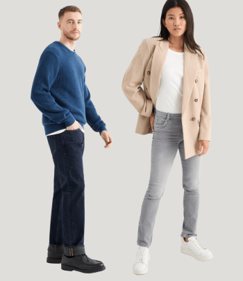 Skandinavische Mode – Schlichte Jeans für Damen und Herren.