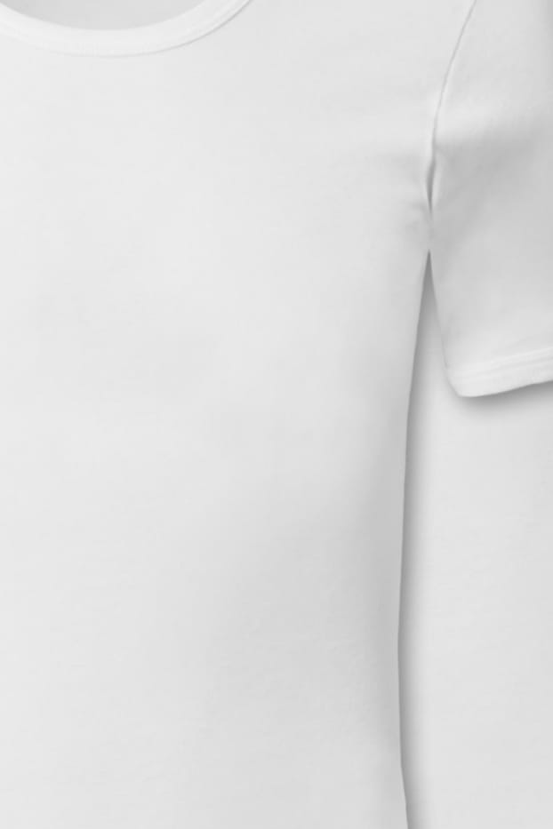 Herren - Multipack 2er - T-Shirt- Feinripp - Bio-Baumwolle - weiß