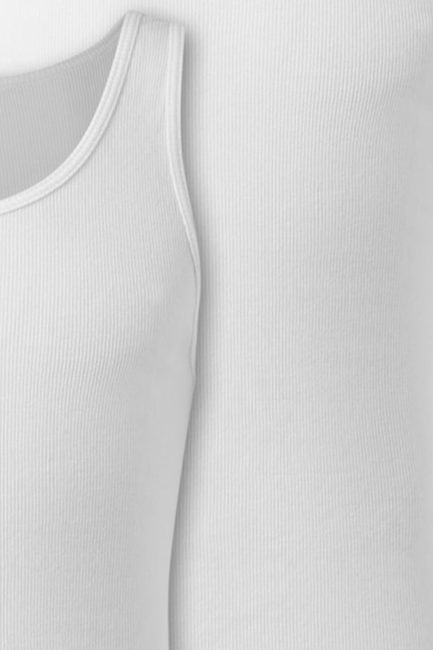 Herren - Multipack 3er - Unterhemd - Doppelripp - Bio-Baumwolle - weiß