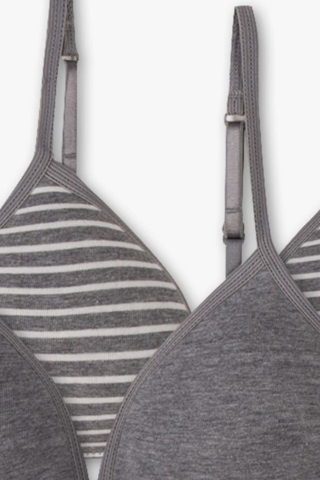 Children Girls - Multipack of 2 - non-wired bra - padded - gray