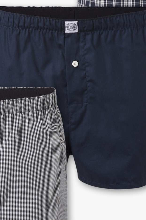 Hommes - Lot de 3 - caleçons - tissé - bleu foncé