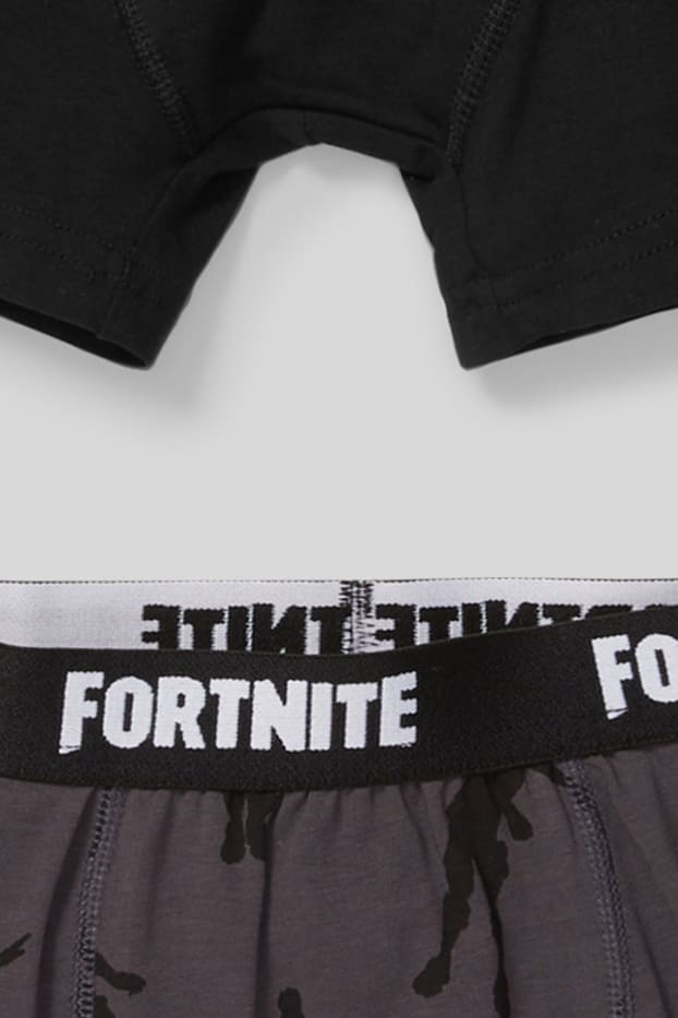 Enfants garçons - Lot de 2 - Fortnite - boxers - noir / gris