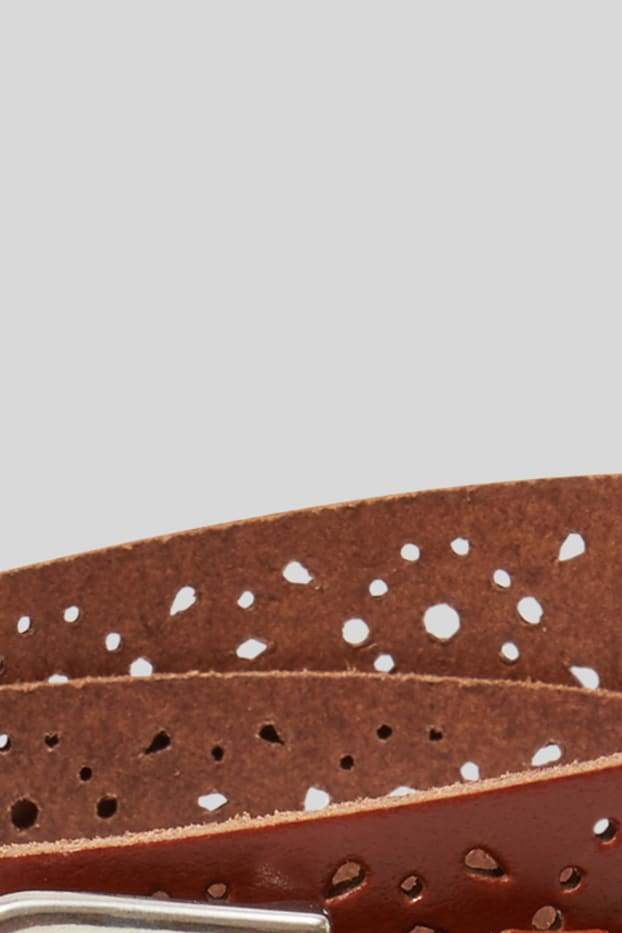 Damen - Ledergürtel - braun